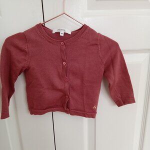 Bonpoint 100% wool rose cardigan